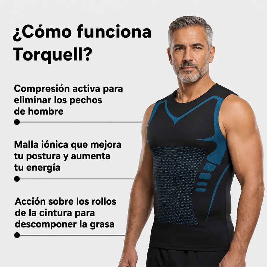 Torquell™ - Camiseta de Compresión Iónica que Aplana Barriga y Pecho al Instante