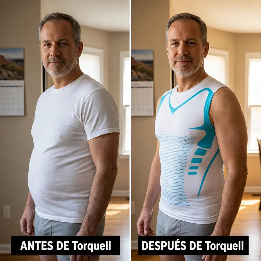 Torquell™ - Camiseta de Compresión Iónica que Aplana Barriga y Pecho al Instante
