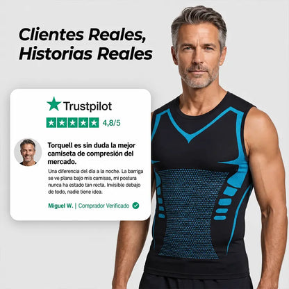 Torquell™ - Camiseta de Compresión Iónica que Aplana Barriga y Pecho al Instante